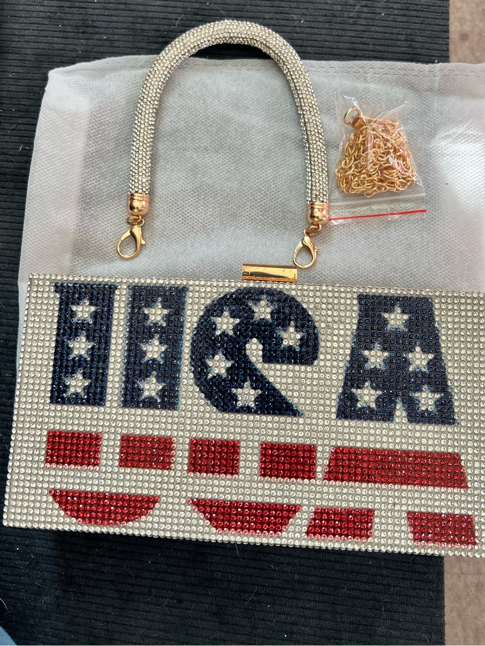 USA Rhinestone Purse